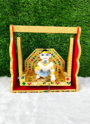 Mor patch unique design laddu gopal jhula (kh-2)