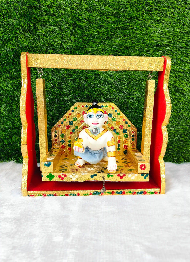 Mor patch unique design laddu gopal jhula (kh-2)