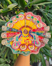 Diwali special shubh laabh cone and light dress for laddu gopal ji with pagdi and choli