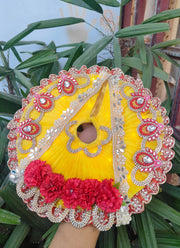 Diwali special yellow light dress for laddu gopal ji with pagdi and choli