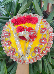 Diwali special yellow light dress for laddu gopal ji with pagdi and choli