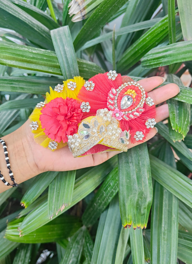 Diwali special yellow light dress for laddu gopal ji with pagdi and choli
