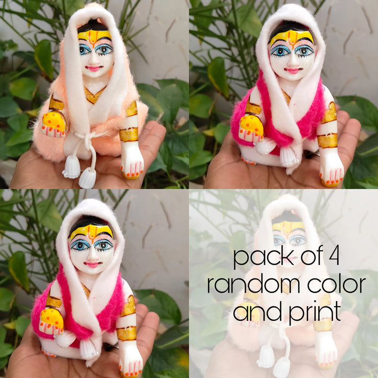 Laddu gopal dori ponchu for winter pack of 4 (RANDOM PRINT AND COLOUR)