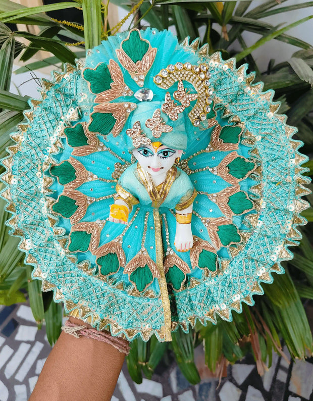 Sea Green Heavy dress for laddu ji
