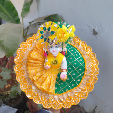Designer Brocade poshak for laddu gopal ji with pagdi and choli