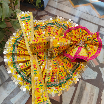 Fancy colorful poshak for laddu gopal ji with patka and pagadi