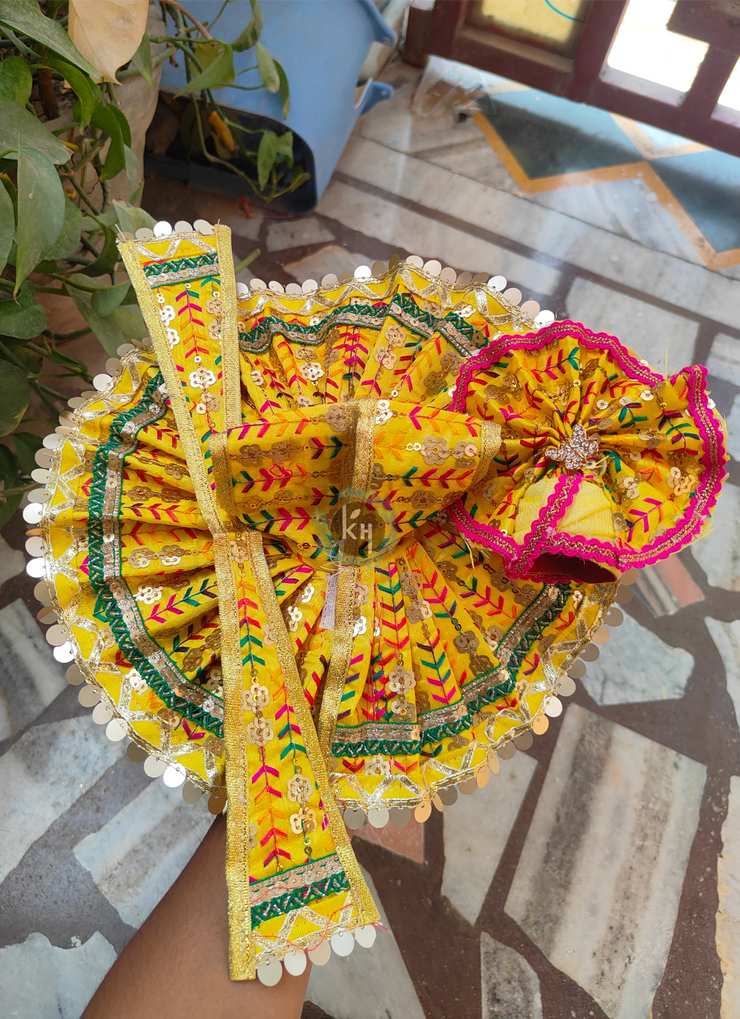 Fancy colorful poshak for laddu gopal ji with patka and pagadi