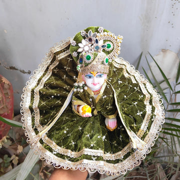 Designer shaneel poshak for laddu gopal ji with pagadi and patka