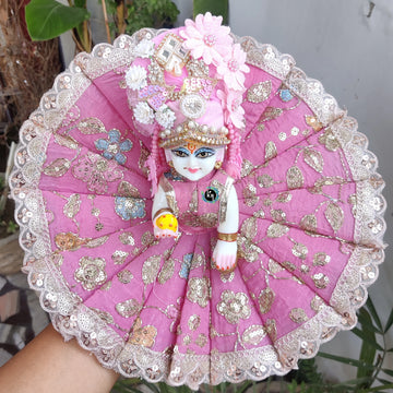 Fancy handwork poshak for laddu gopal ji with pagdi and choli