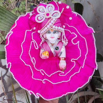 Summer special pink moti lace dress for laddu gopal ji with pagdi and choli