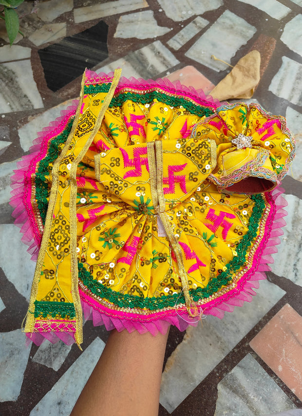 Fancy poshak for laddu gopal with patka and pagadi