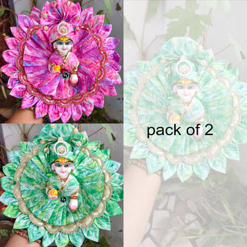 Fancy printed dress for laddu gopal with pagadi (pack of 2)