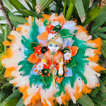 Independence day special Tiranga feather dress for laddu gopal ji with pagdi and choli