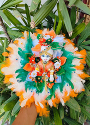 Independence day special Tiranga feather dress for laddu gopal ji with pagdi and choli