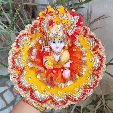 Vasant panchami special dress for laddu gopal with pagdi and choli
