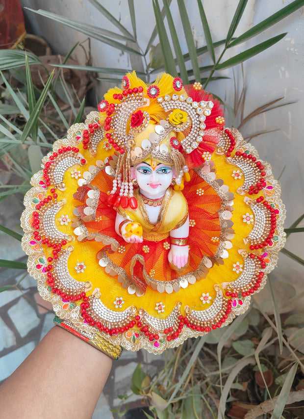 Vasant panchami special dress for laddu gopal with pagdi and choli
