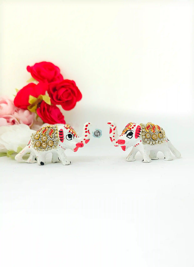 Brij Sugandha Standing Haathi Pair Khilona for Lord Krishna Temple & Janmashtmi Decoration
