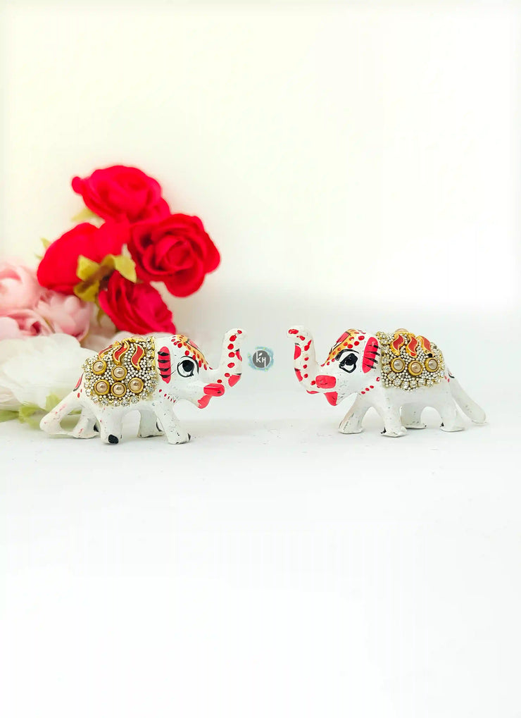 Brij Sugandha Standing Haathi Pair Khilona for Lord Krishna Temple & Janmashtmi Decoration