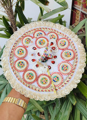 Festive special White multi lace dress for laddu gopal ji with pagdi and choli