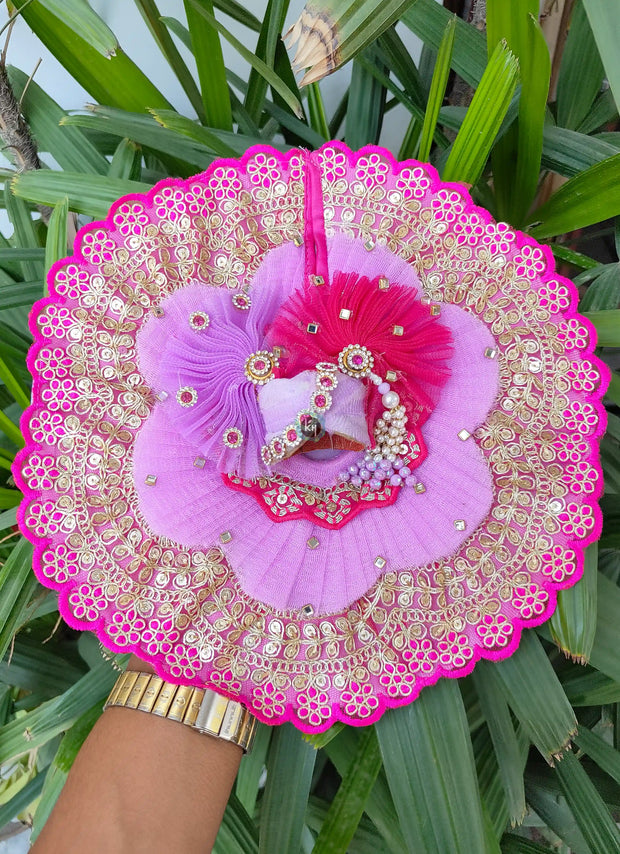 Lavender dress rani lace for Laddu gopal ji with pagdi and choli