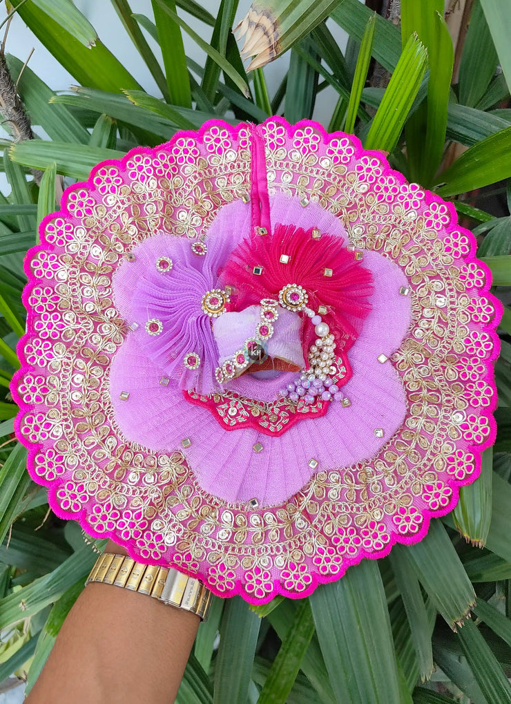 Lavender dress rani lace for Laddu gopal ji with pagdi and choli