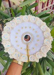 Full White Round dress for laddu ji 