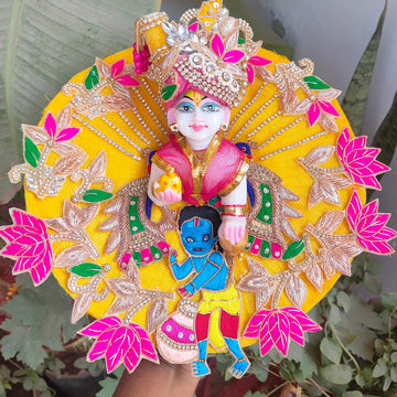 Festive special laddu patch heavy dress for laddu gopal ji with pagdi and choli