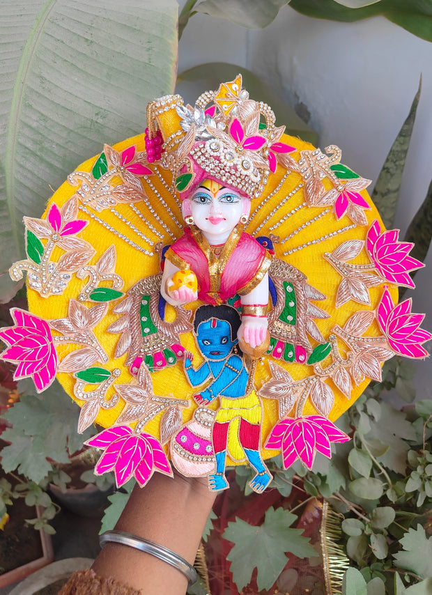 Festive special laddu patch heavy dress for laddu gopal ji with pagdi and choli
