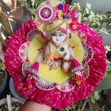 Festival special bhandej dress for laddu gopal ji with pagdi patka and choli