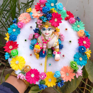 Holi flower laddu gopal dress with pagdi and choli