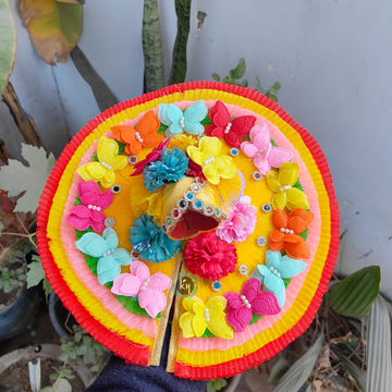 Holi special multicolour floral poshak for laddu gopal ji with pagdi and choli