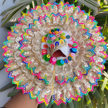 Holi special multi lace dress for laddu gopal ji with pagdi and choli