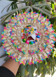 Holi special multi lace dress for laddu gopal ji with pagdi and choli