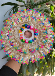 Holi special multi lace dress for laddu gopal ji with pagdi and choli