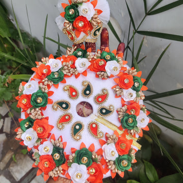 Tiranga republic day special heavy dress for laddu gopal ji with pagdi and choli