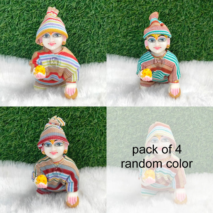 Winter topi inner suit for laddu gopal ji pack of 4 (RANDOM COLOUR)