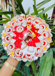 Cow Patch red dress for laddu ji