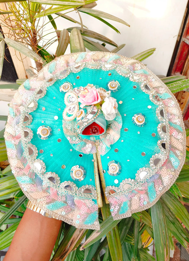 Multi lace heavy dress for laddu ji 