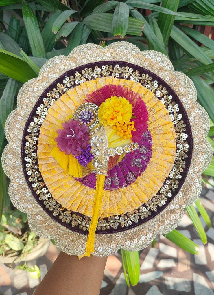 Brocade fabric pretty color poshak for laddu gopal ji with pagdi and choli