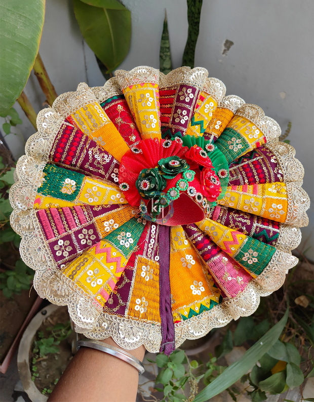 Sequin fabric pretty color poshak for laddu gopal ji with pagdi and choli