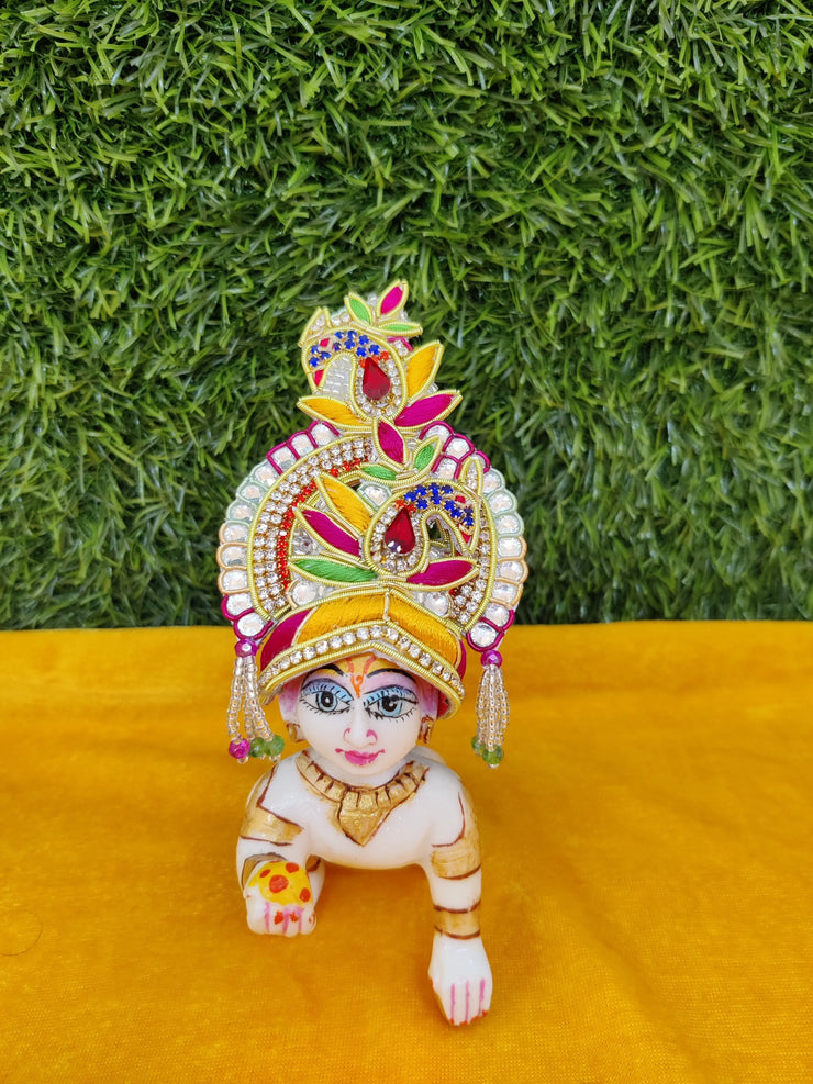 Zari mukut for laddu gopal ji (ML-08) - Bell bottom