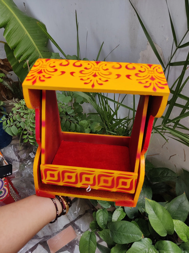 Hut style unique design wooden jhula for laddu gopal ji - Bell bottom