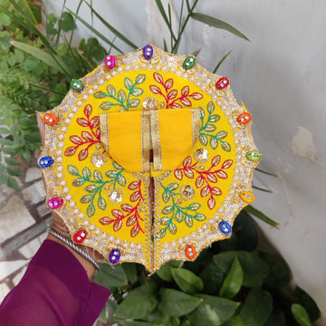 Janmashtmi special yellow laddu gopal embroidery dress - Bell bottom