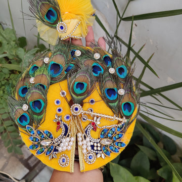 Mor pankh heavy laddu gopal dress with pagdi and bansuri - Bell bottom