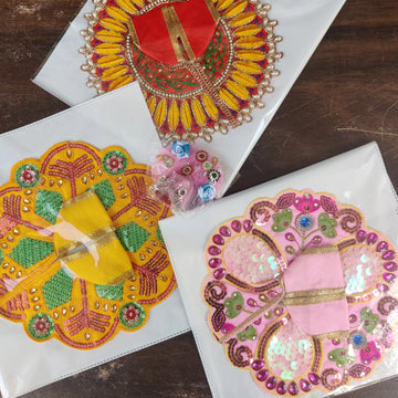 Navratri special 3 dress, 1 pagadi combo for laddu gopal ji (random color) - Bell bottom