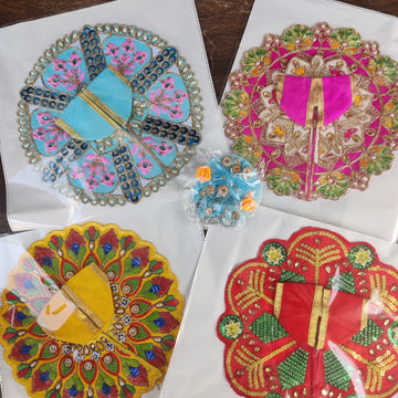 Navratri special 4 dress, 1 pagadi combo for laddu gopal ji (random color) - Bell bottom