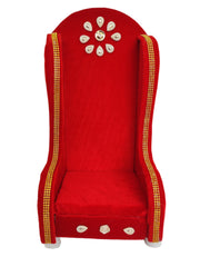 Red fancy high back maharaja royal chair for laddu gopal ji - Bell bottom