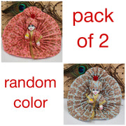 Shining silk cotton summer laddu gopal dress with pagdi (pack of 2) [Random color] - Bell bottom