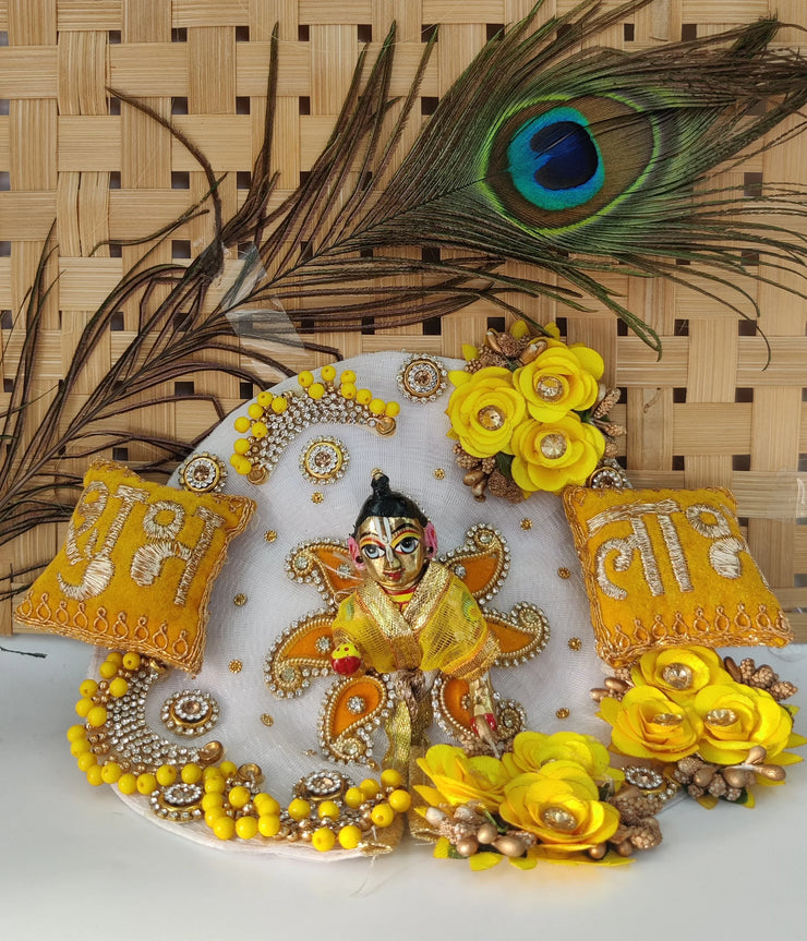 Shubh laabh laddu gopal dress , diwali special with pagdi - Bell bottom