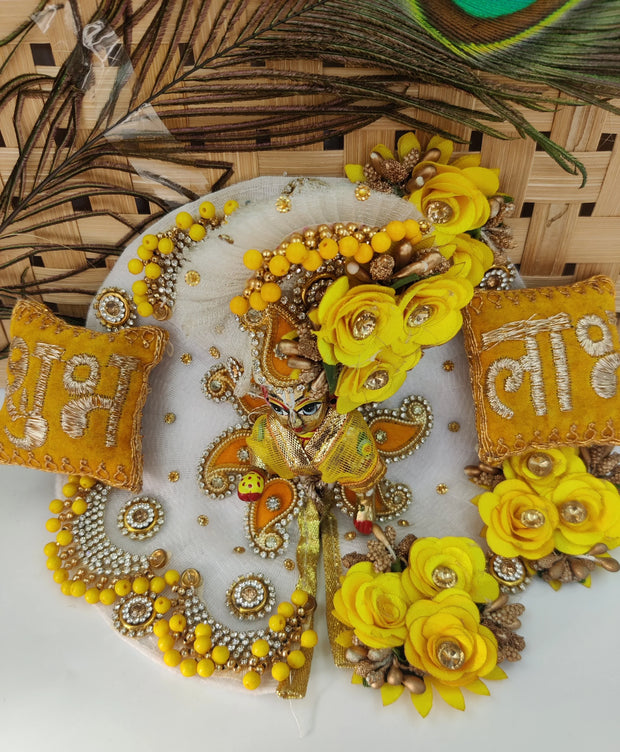 Shubh laabh laddu gopal dress , diwali special with pagdi - Bell bottom